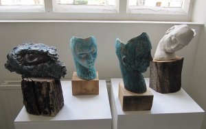 Susan Isaac - Slumbering head sculptures