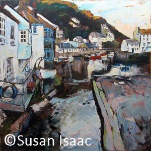Susan Isaac - Polperro Harbour from Roman Bridge