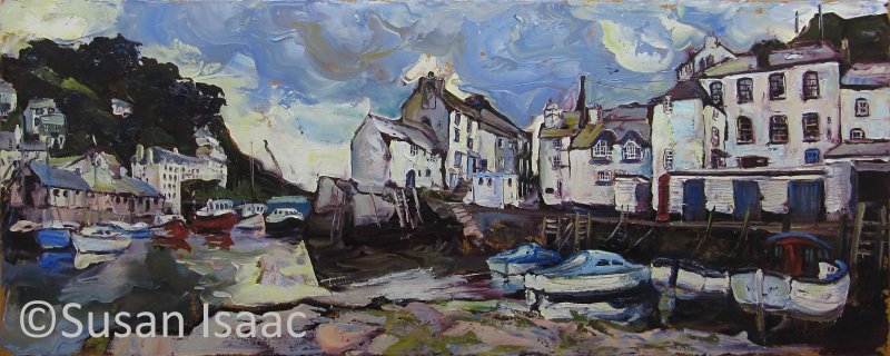 Susan Isaac - Fish Quay & Harbour, Polperro - Cornish painting