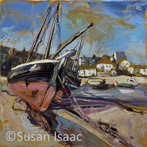 Susan Isaac - Low Tide at Harbour Beach, St Ives - Cornish painting