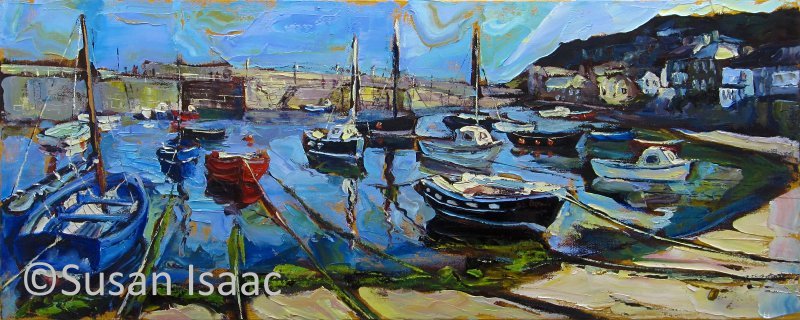 Susan Isaac - Mousehole Harbour from the Beach
