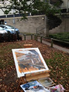 Susan Isaac - sketching at Sainsbury Centre