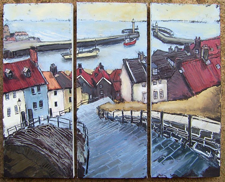 Susan Isaac - Whitby Steps and Harbour (2009)