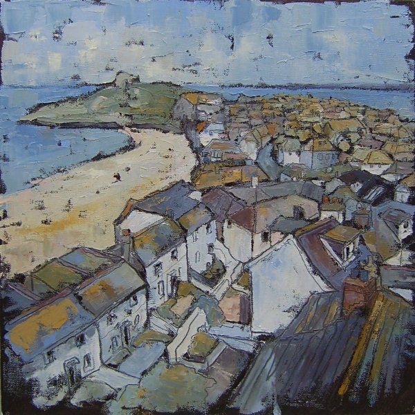 Susan Isaac - The Island and Porthmeor from Tate St Ives