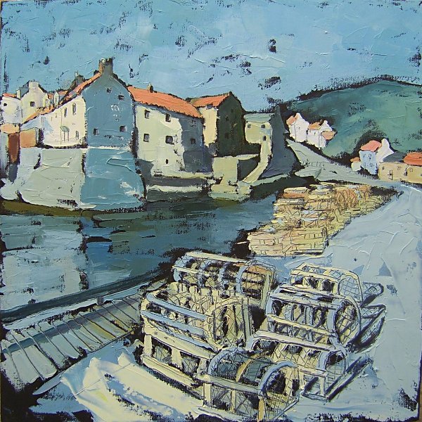 Susan Isaac - Lobster Pots on Staithes Quay (2009)
