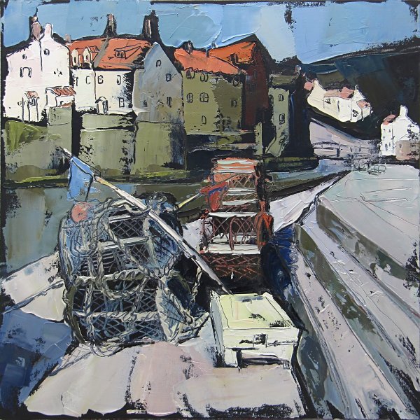 Susan Isaac - Lobster Pots on Staithes Quay (2011)