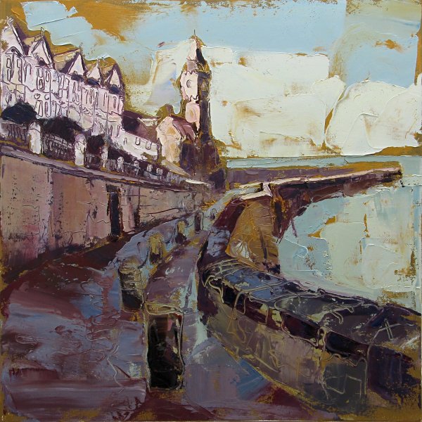 Susan Isaac - The Harbour Road to the Pier Porthleven