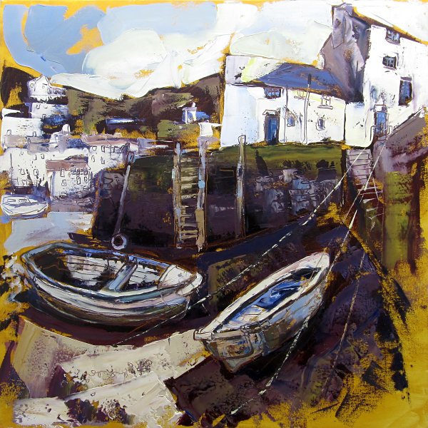 Susan Isaac - The Old Harbour Wall at Polperro