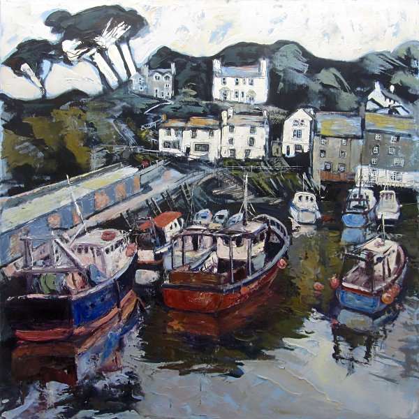 Susan Isaac - Harbour Wall and Chapel Hill Polperro
