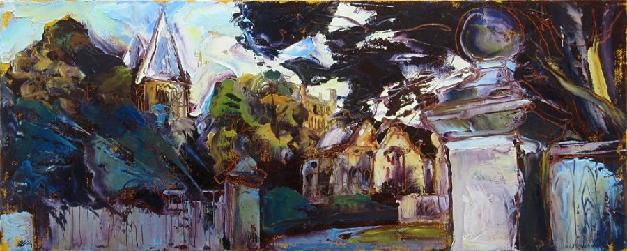 Susan Isaac - Southwell Minster from the Bishops Palace Gates