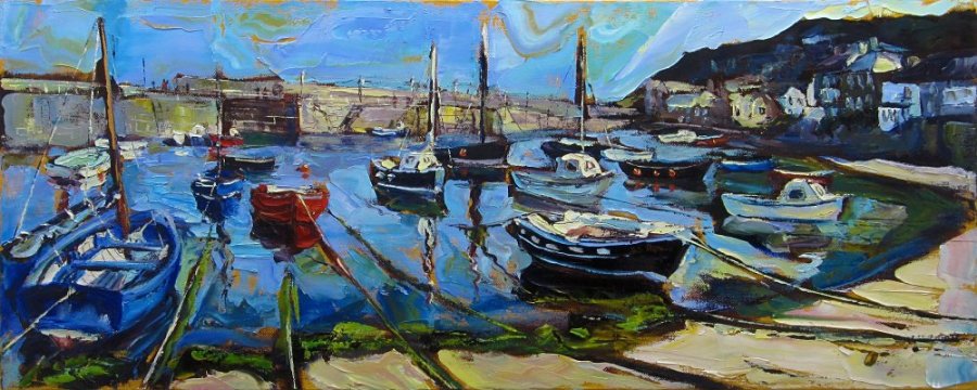 Susan Isaac - Mousehole Harbour from the Beach