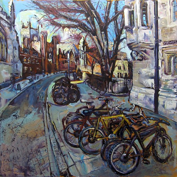 Susan Isaac - Bicycles outside St Johns Cambridge (2015)