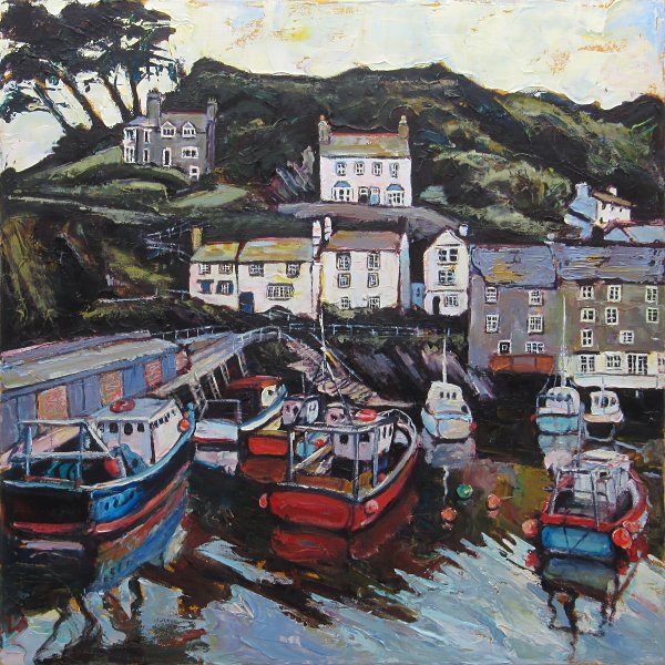 Susan Isaac - Harbour Wall and Chapel Hill Polperro