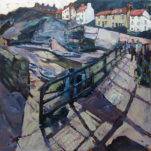 Susan Isaac - Cowbar Lane from the Footbridge at Staithes (2015)