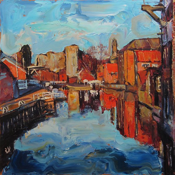 Susan Isaac - The River from Mill Lane Bridge Newark-on-Trent