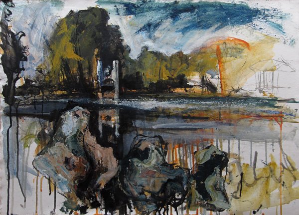 Susan Isaac - Landscape with Monolithic Flint Nodules (West Wycombe Estate)