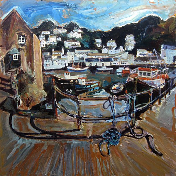 Susan Isaac - Polperro Harbour from The Quay