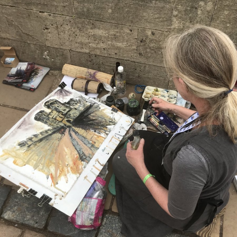 Susan Isaac painting at Windsor Castle