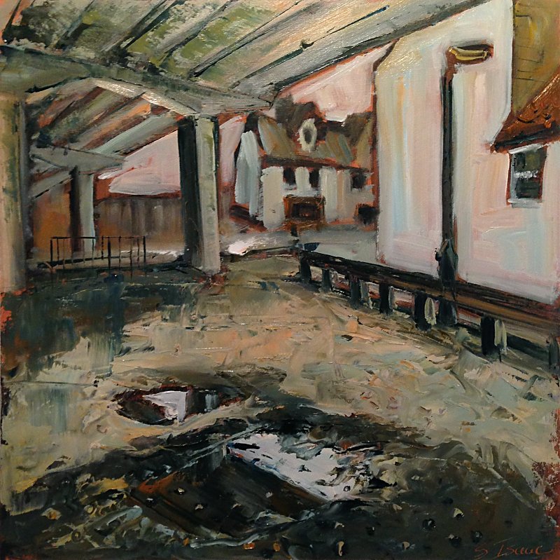 'Anglia Square, Norwich' (2018) Oil on board, 26x60cm Ref 0881 - £300 unfr Contact Susan