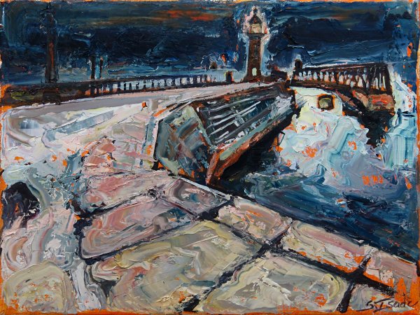 Susan Isaac - Whitby East Pier by Night