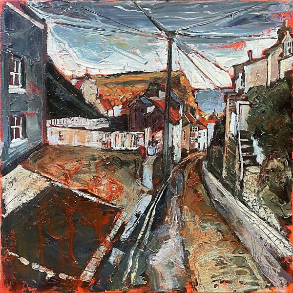 Susan Isaac - Looking down Church Street Staithes